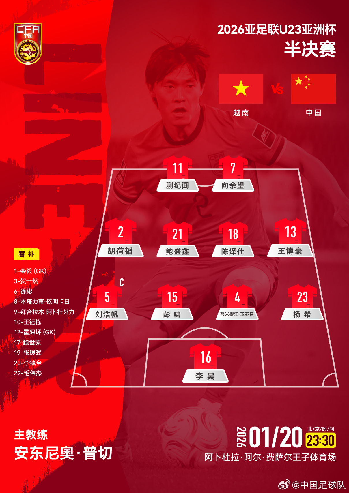 酣畅淋漓！中国U23队3-0击败越南U23队，挺进决赛